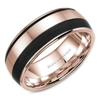 14K Gold & Carbon Fiber Inlay Band