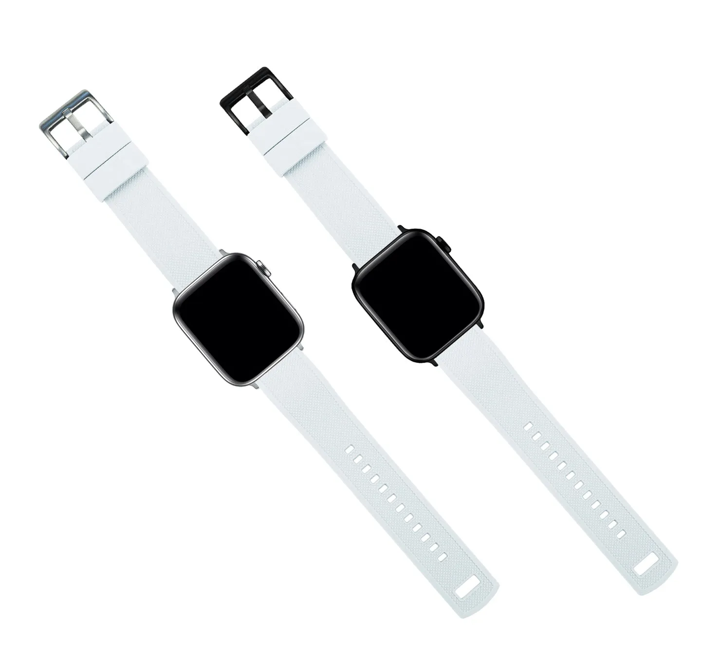 Apple Watch Elite Silicone White Top Black Bottom Watch Band