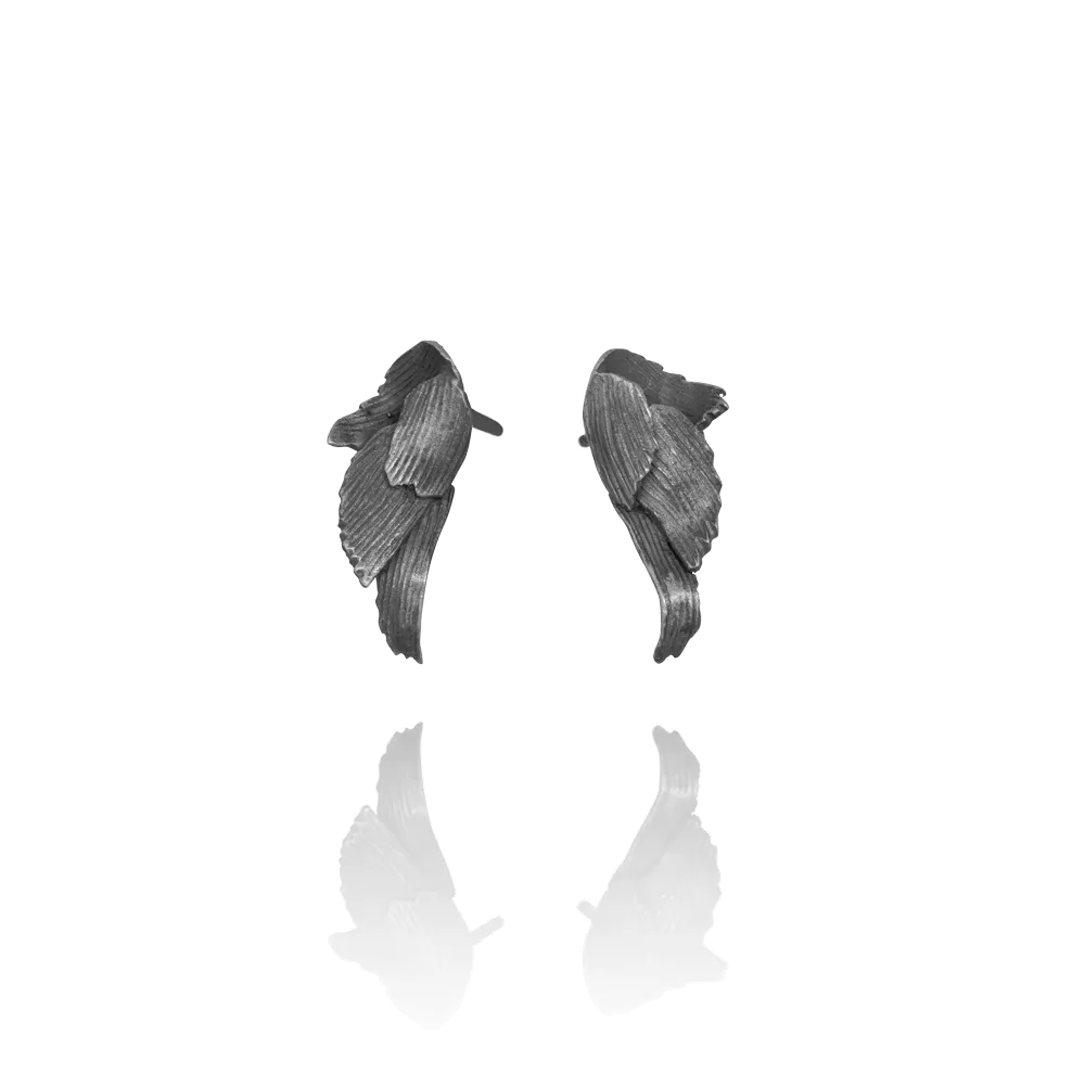 Aurum Swan Earrings Oxidized (Swan 101 OX)