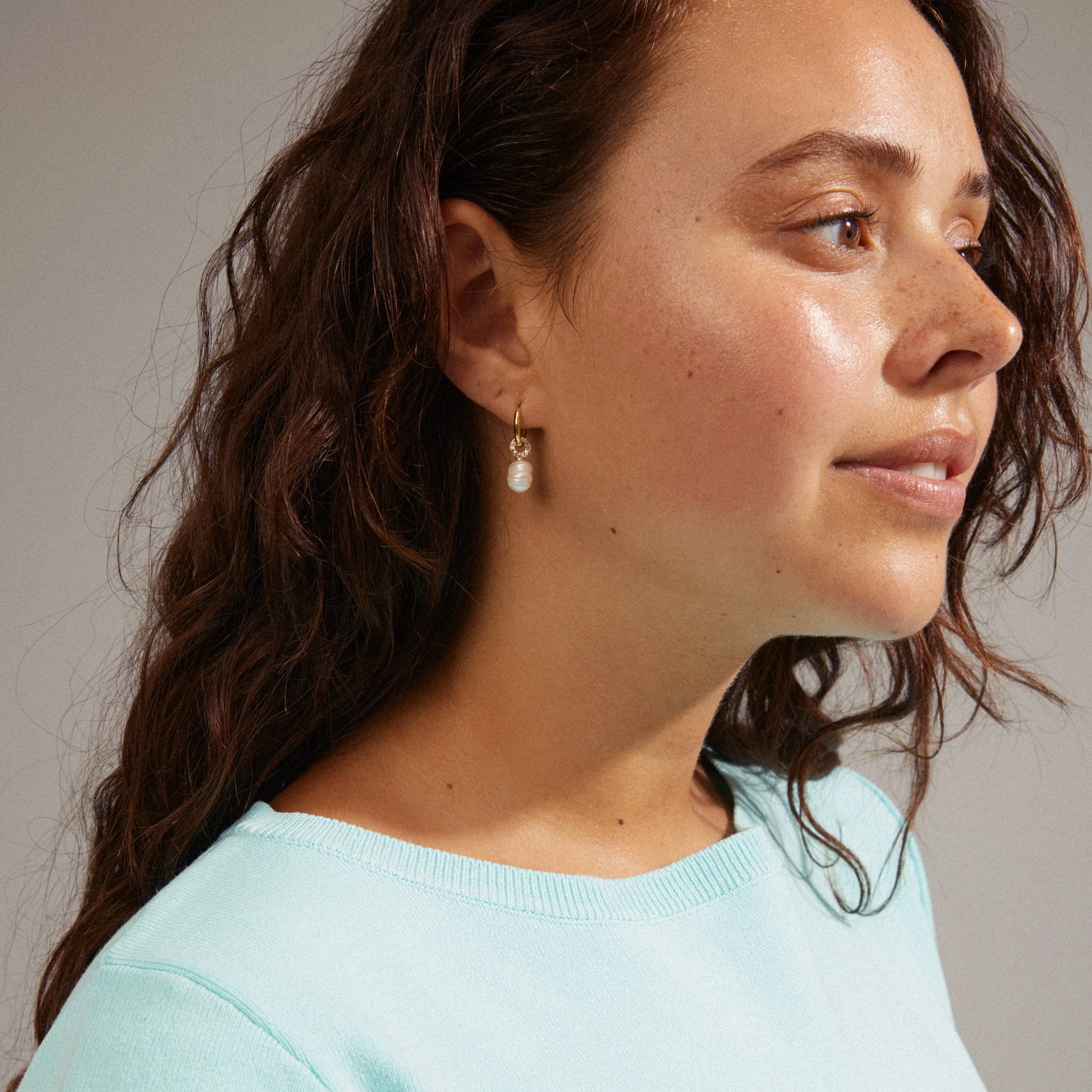 BAKER freshwater pearl earrings gold-plated