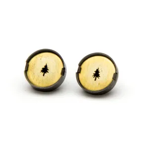 Brass Tree Silhouette Earrings