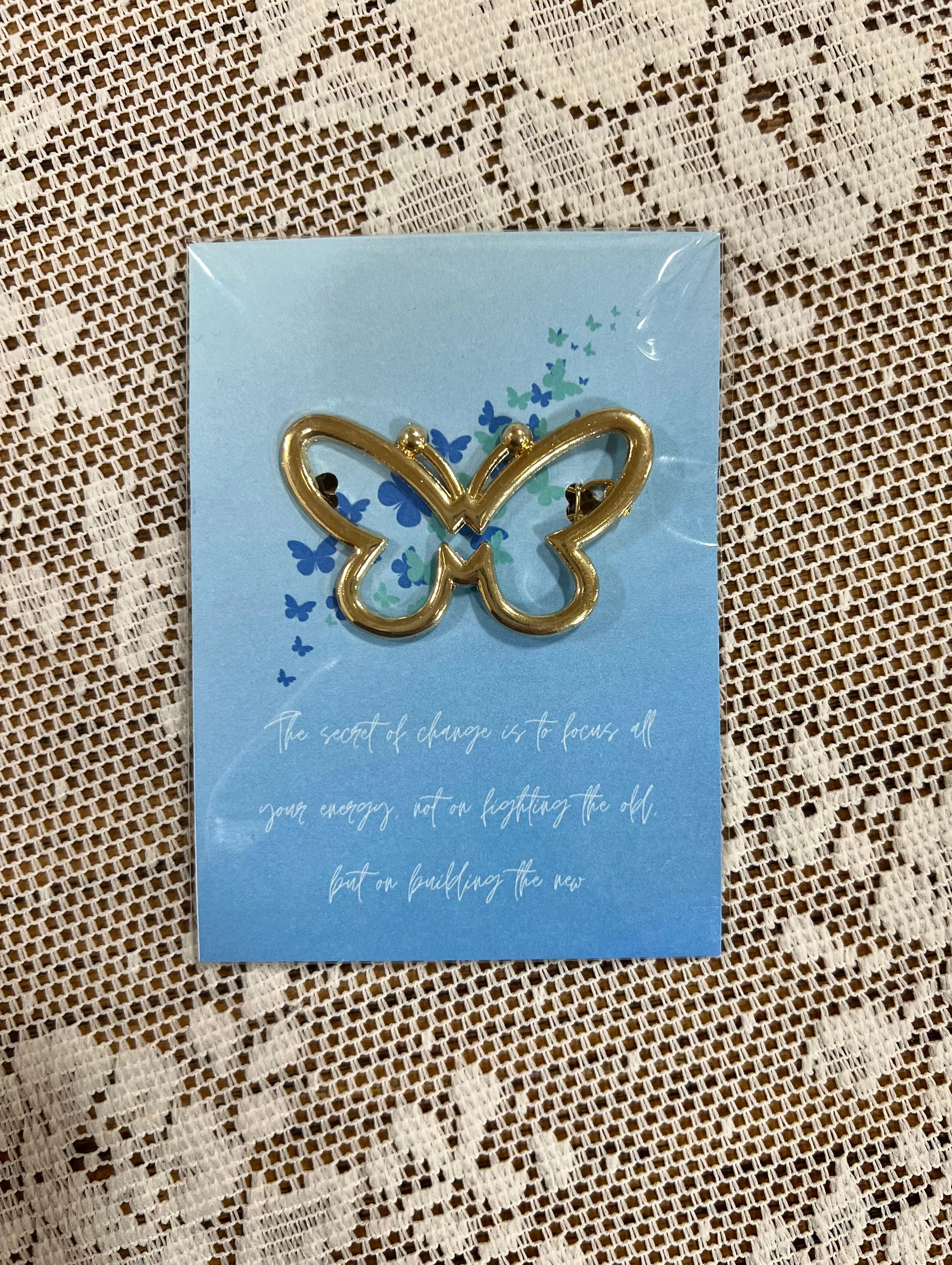 Butterfly clip and friendship card