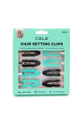 CALA Hair Setting Clips - Set of 8 Teal and Black Clips in Teal Package