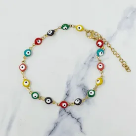 Colorful Eye Beaded Anklet