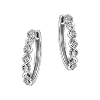 Decorative Diamond Huggie Earrings