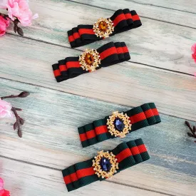 Diamond Bow Set- 3 inches long set of two hairbows