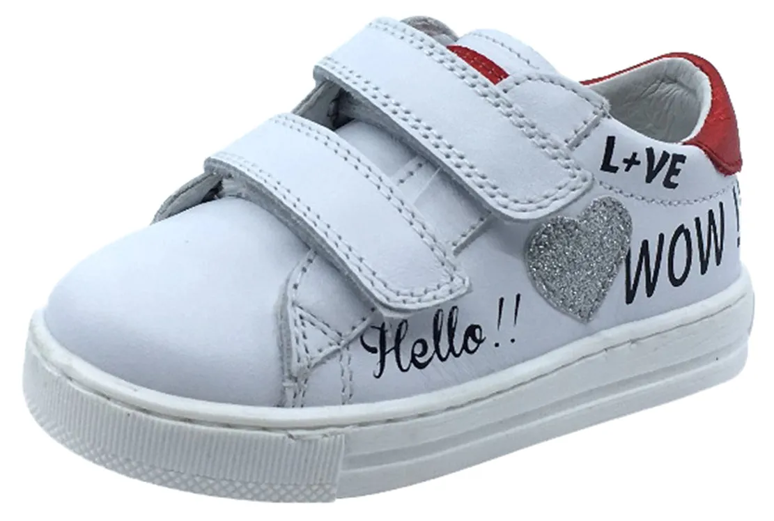 Falcotto Girl's Team Fashion Sneakers, Bianco-Rosso