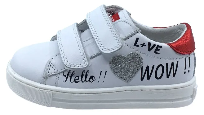 Falcotto Girl's Team Fashion Sneakers, Bianco-Rosso