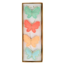 Felt Butterfly Hair Clips (x 4)
