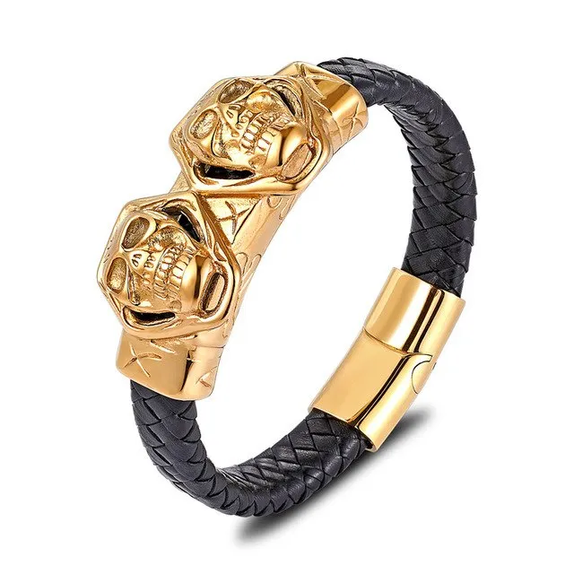 Gold Lion Genuine Leather Bracelet