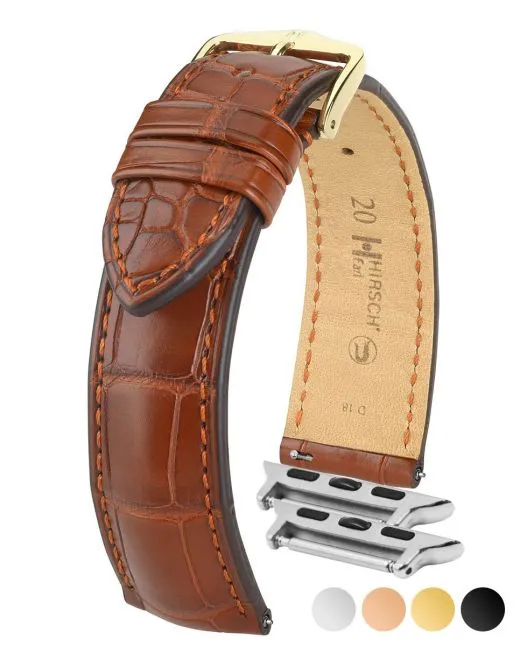 HIRSCH EARL Genuine Louisiana Matte Alligator Watch Band  047 07