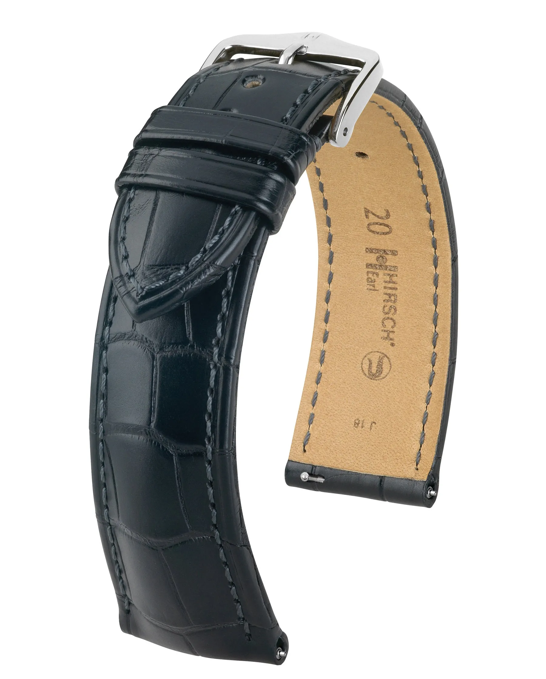 HIRSCH EARL Genuine Louisiana Matte Alligator Watch Band  047 07