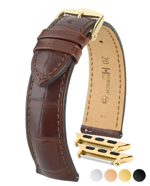 HIRSCH EARL Genuine Louisiana Matte Alligator Watch Band  047 07