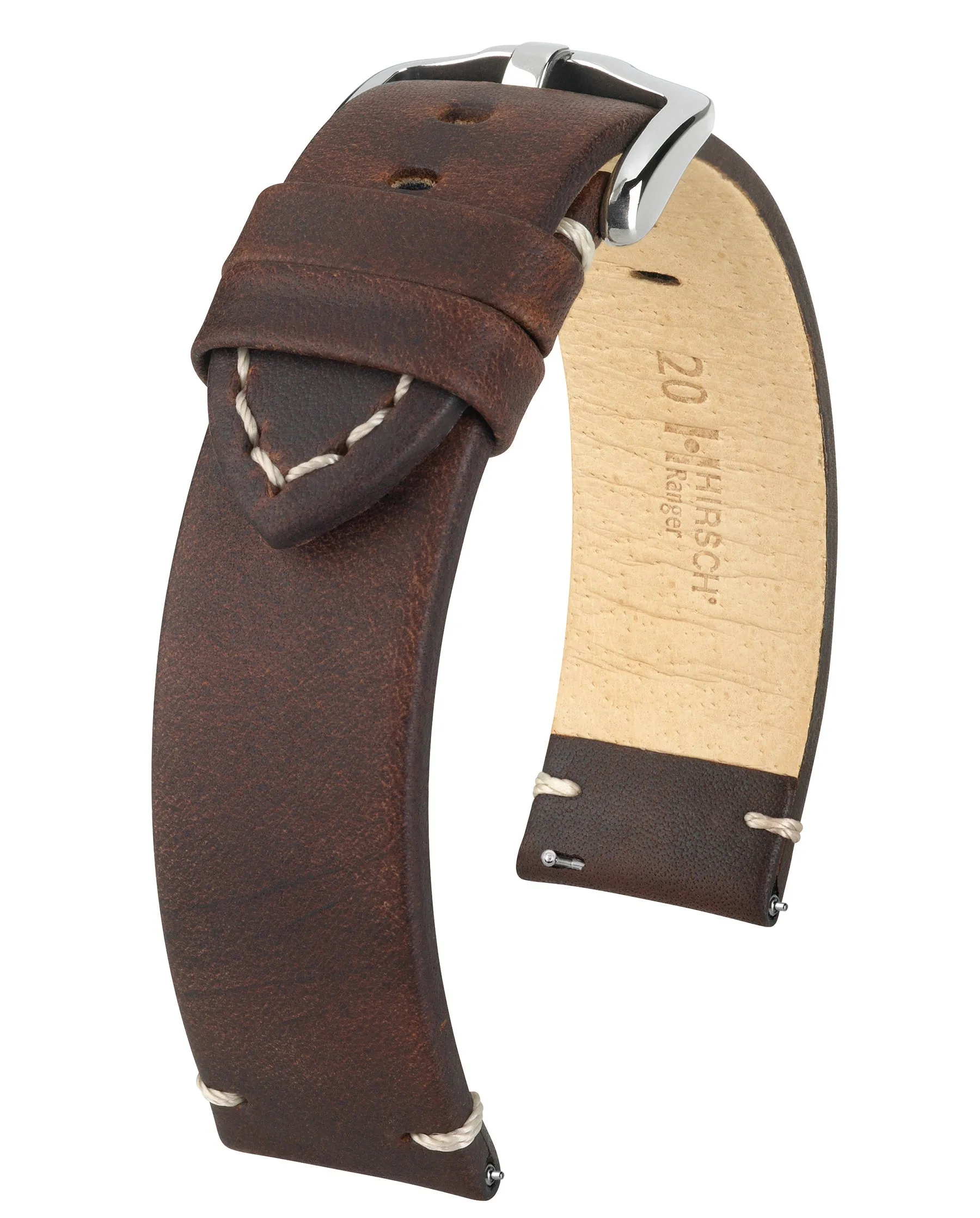HIRSCH RANGER Vintage Style Calfskin Watch Strap  054 02