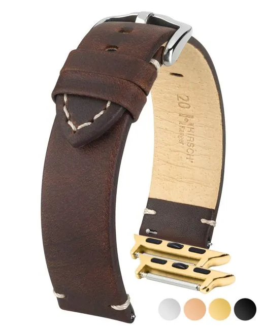 HIRSCH RANGER Vintage Style Calfskin Watch Strap  054 02