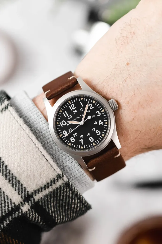 HIRSCH RANGER Vintage Style Calfskin Watch Strap  054 02