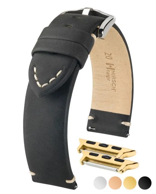 HIRSCH RANGER Vintage Style Calfskin Watch Strap  054 02