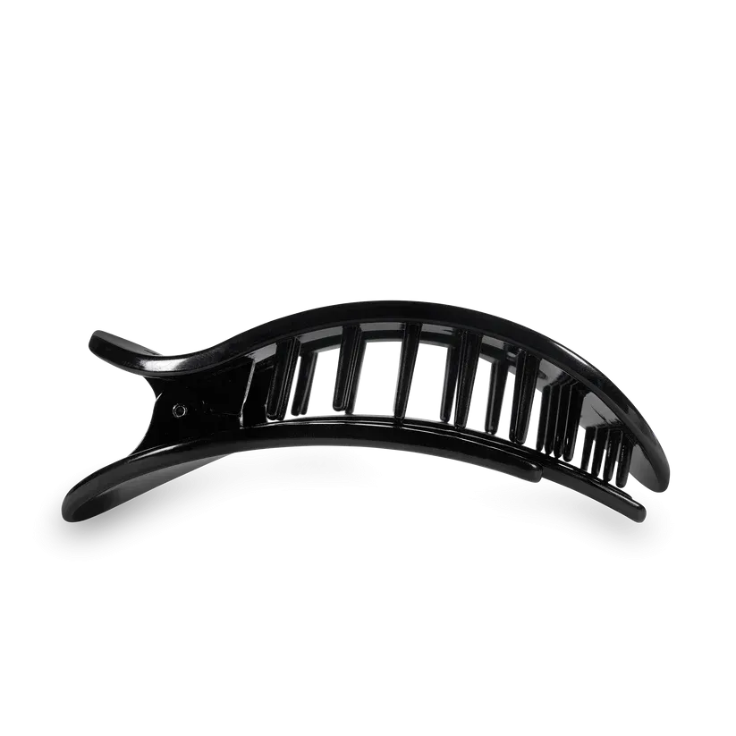 Jet Black Large Flat Round Teleties Clip