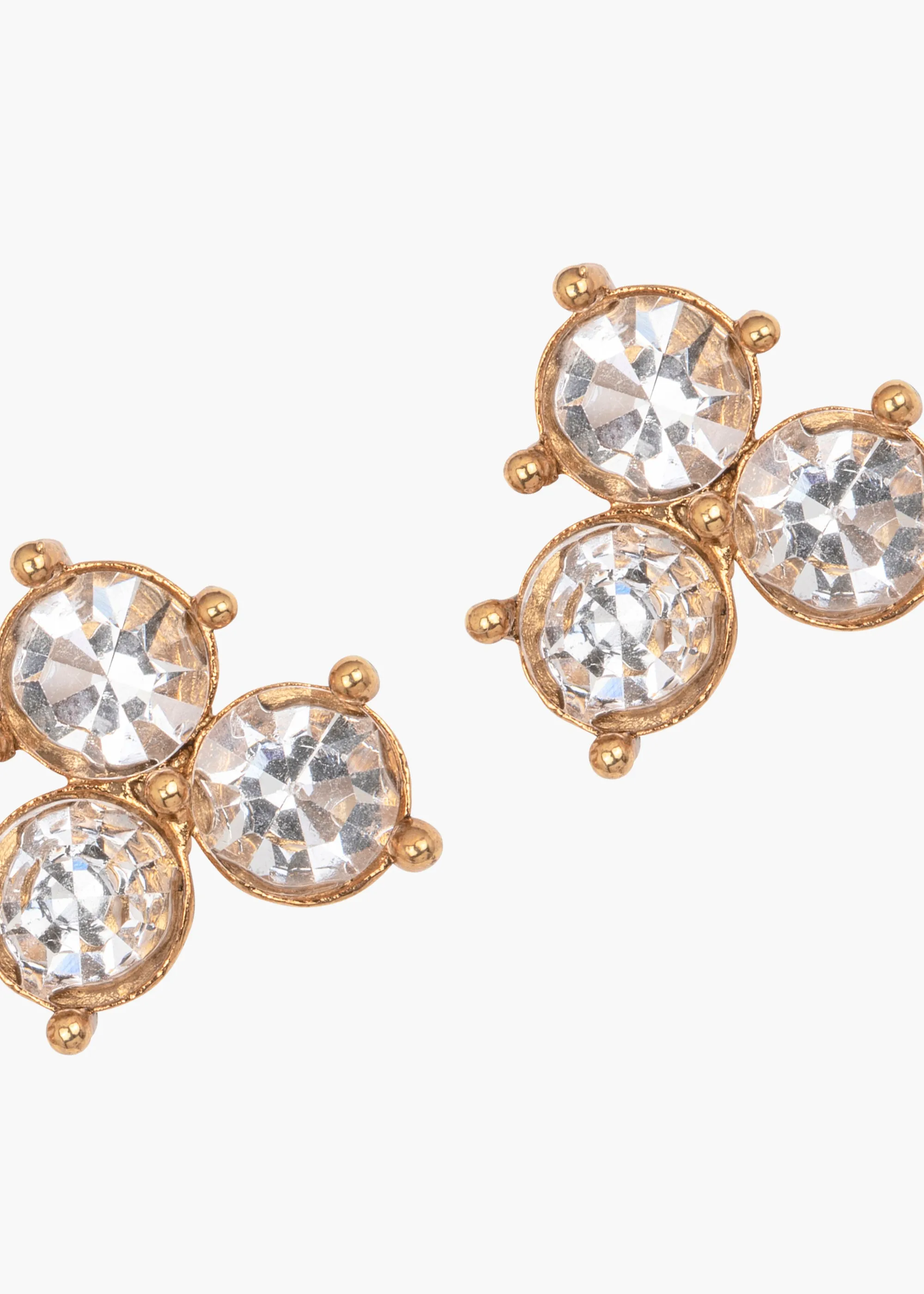 Livia Stud Earrings -- Crystal Antique Gold