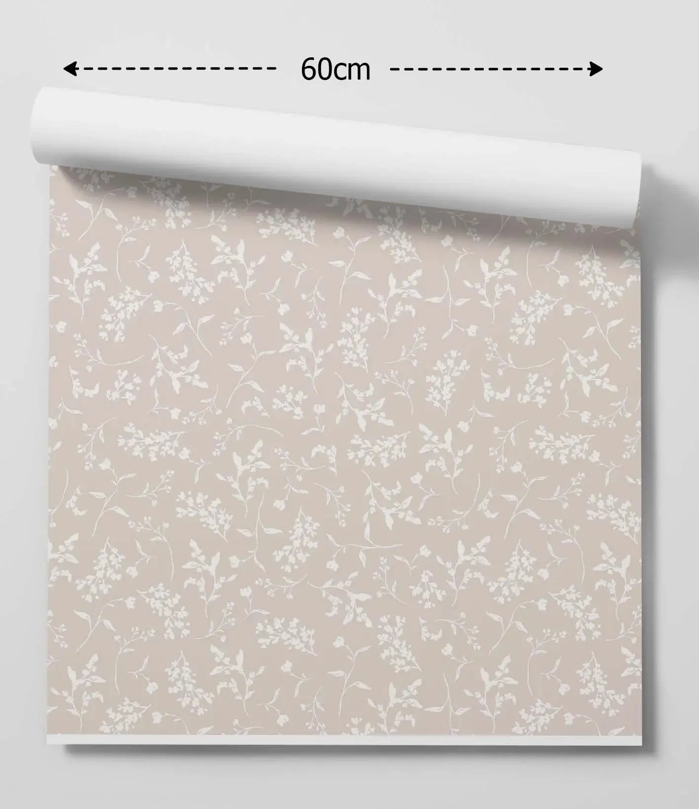 'Lulu In Neutral' - Vintage White and Cream Leaf Removable Wallpaper