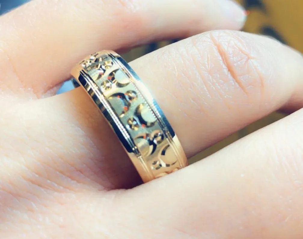 Lunar gold wedding band WB49