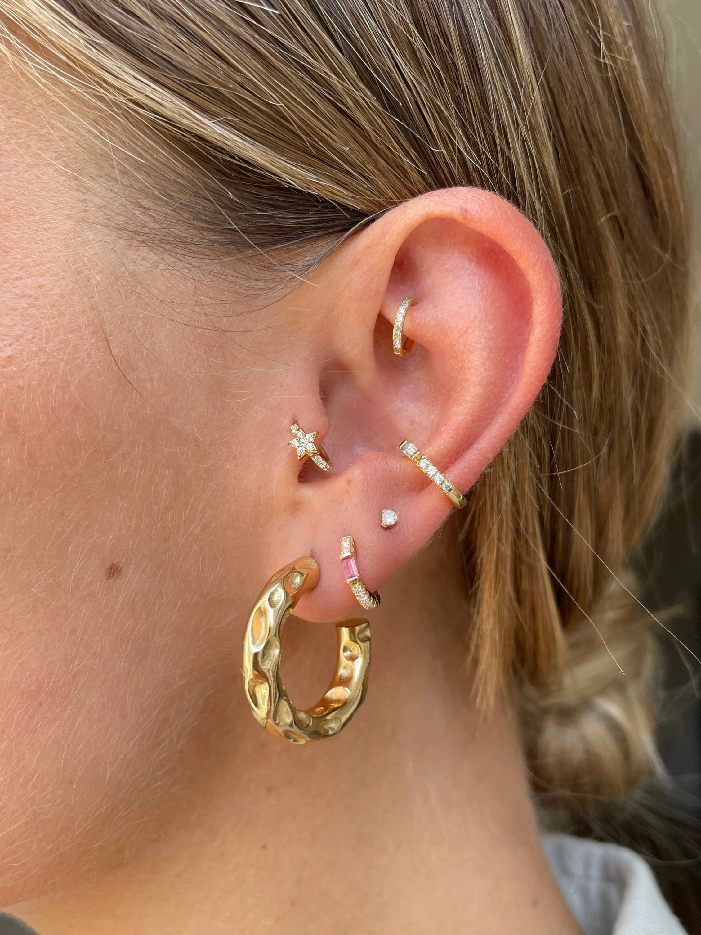 MONO BOUCLE D'OREILLE PINK SPARKLY HOOP