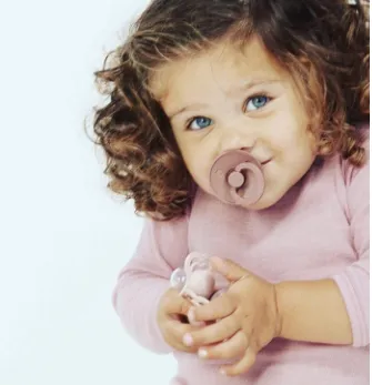 Nibbling Bibs Twin Dummy Pack Size 1 Dusky Lilac/ Heather