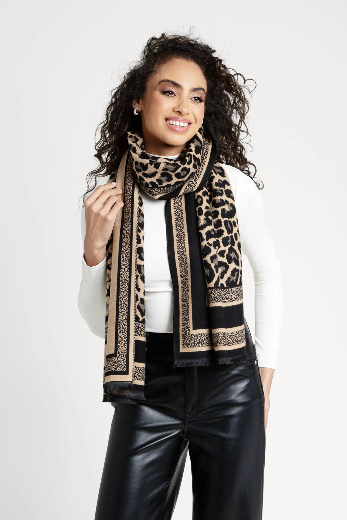 Reversible Leopard Pattern Scarf