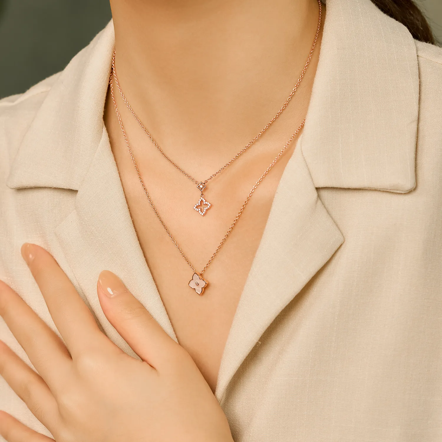 Rose Gold Casablanca Primrose Necklace