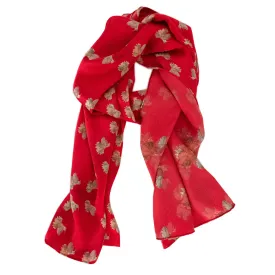 Scarlet Dahlia Flowerkisser Italian Silk Scarf
