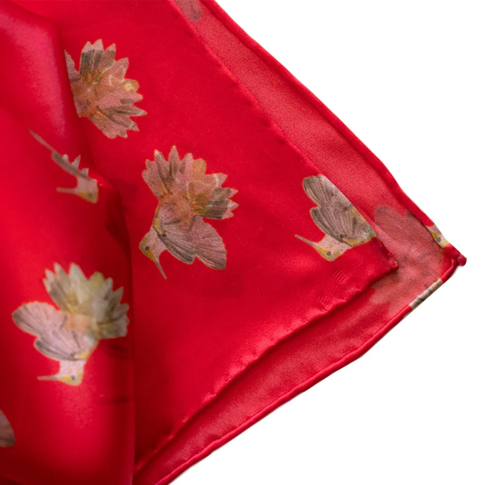 Scarlet Dahlia Flowerkisser Italian Silk Scarf