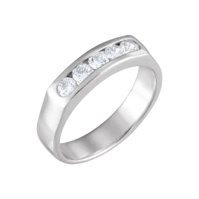 SH92 - 14K Gold 3 mm Round 5 Round • F  • VS Diamonds Band