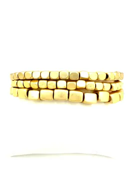 Square Bead Bracelet Stack