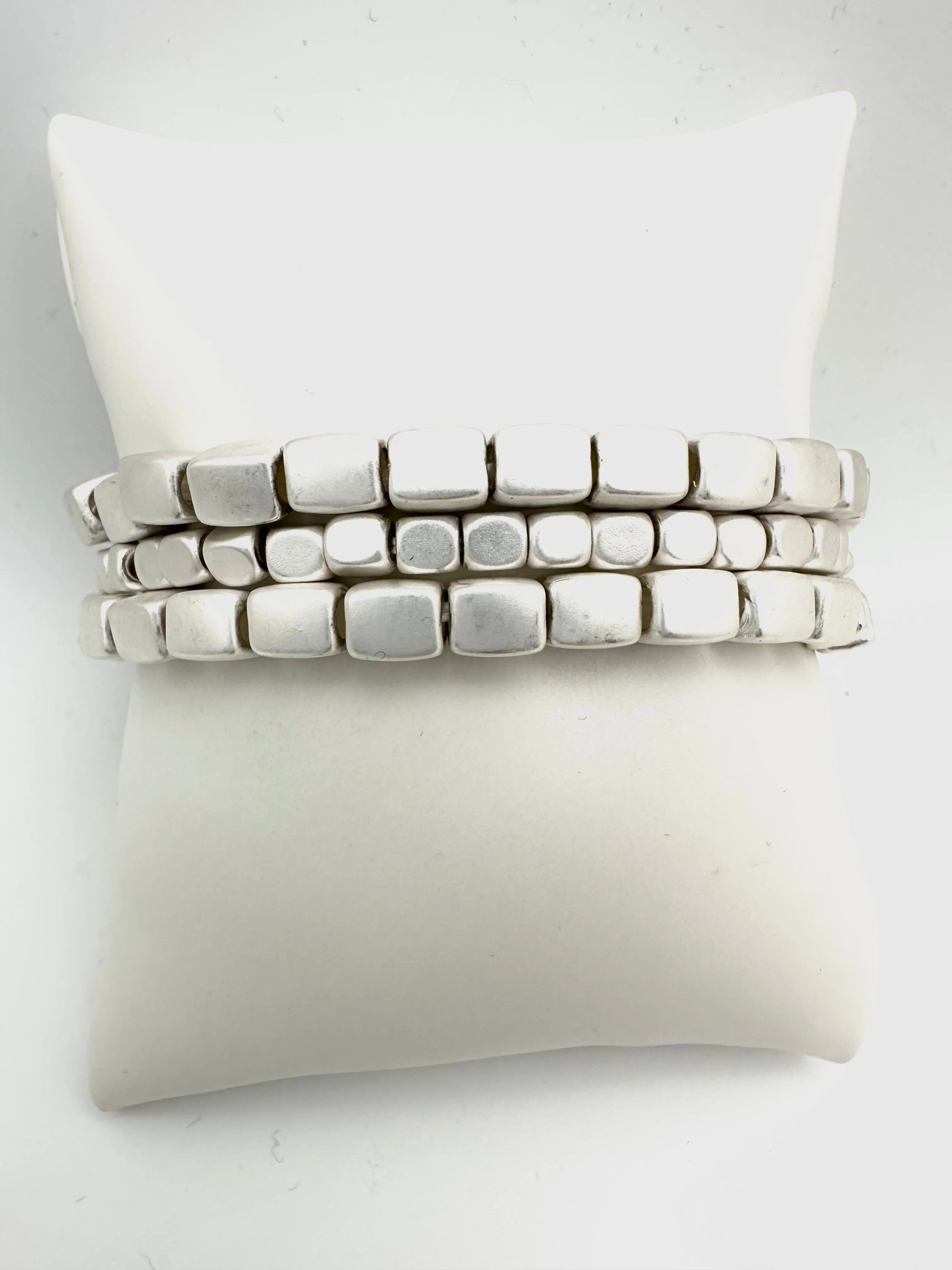 Square Bead Bracelet Stack