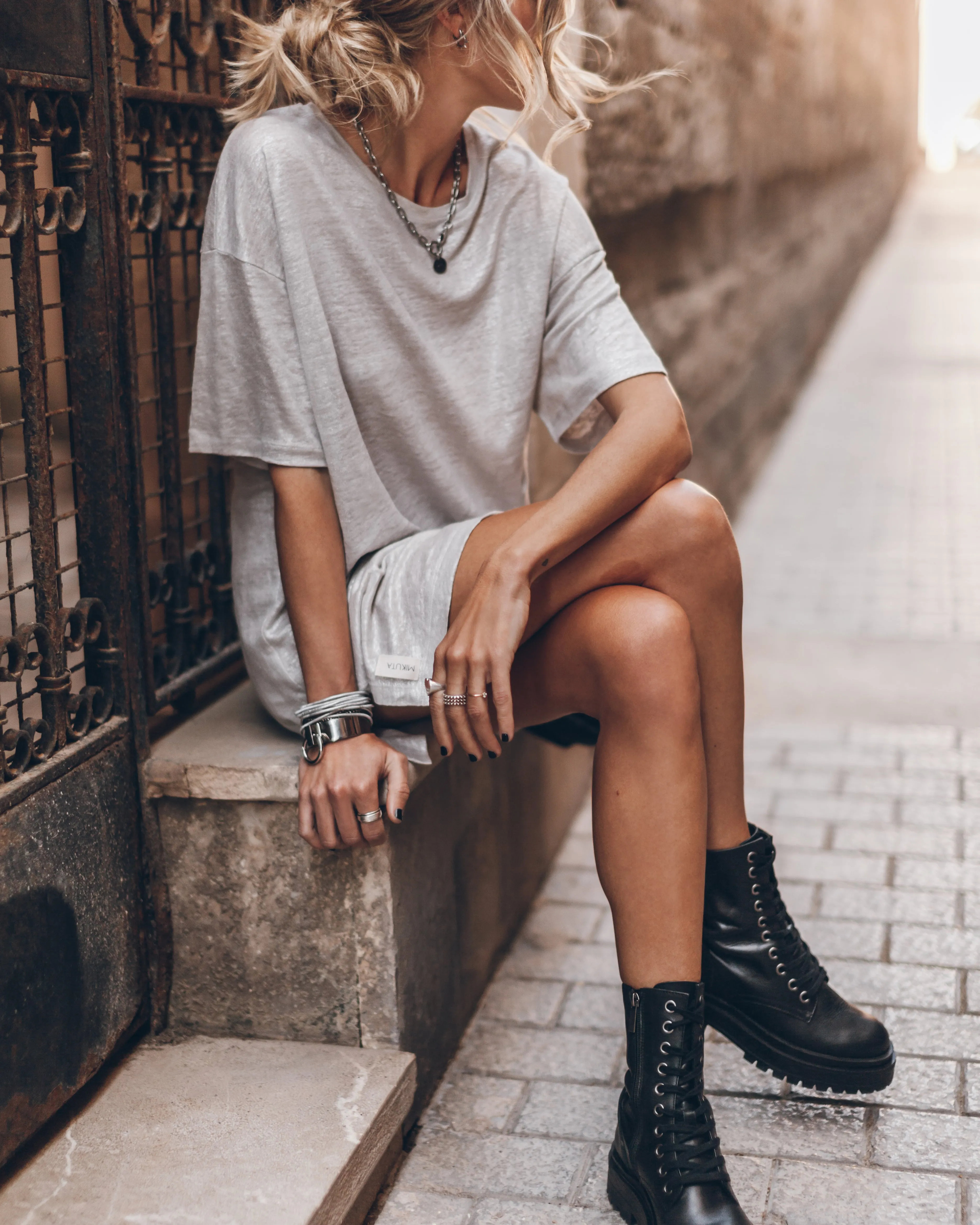 Sparkling Light Linen Dress