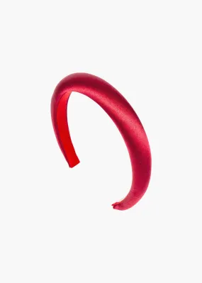 Tori Headband in Satin -- Ruby