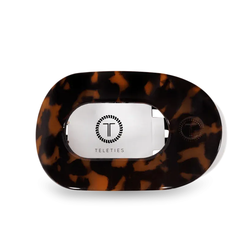 Tortoise Medium Flat Round Teleties Clip