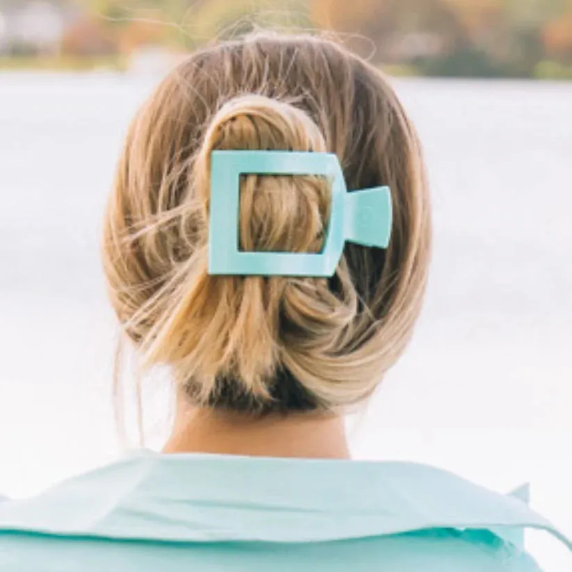 Totally Turquoise Large Flat Square Teleties Clip