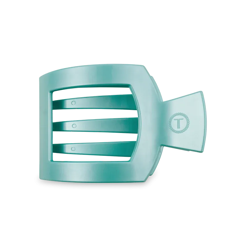 Totally Turquoise Large Flat Square Teleties Clip