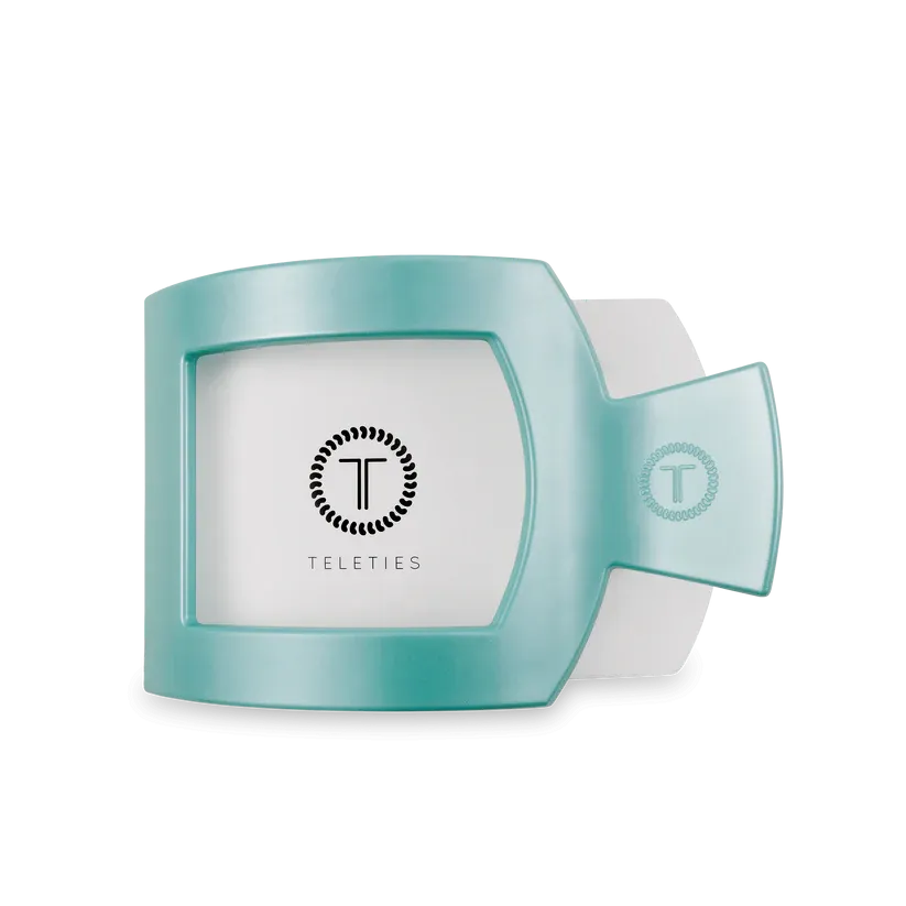 Totally Turquoise Large Flat Square Teleties Clip
