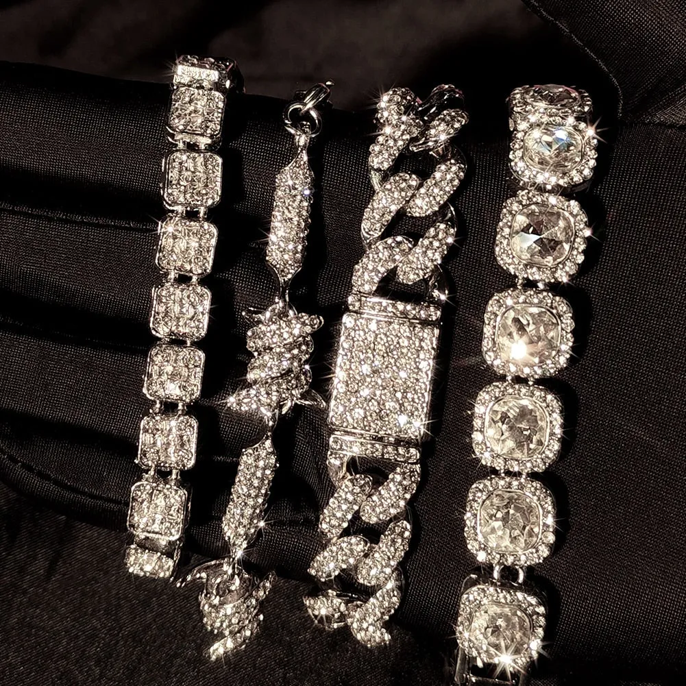 Unisex Crystal Cuban Link Bracelet