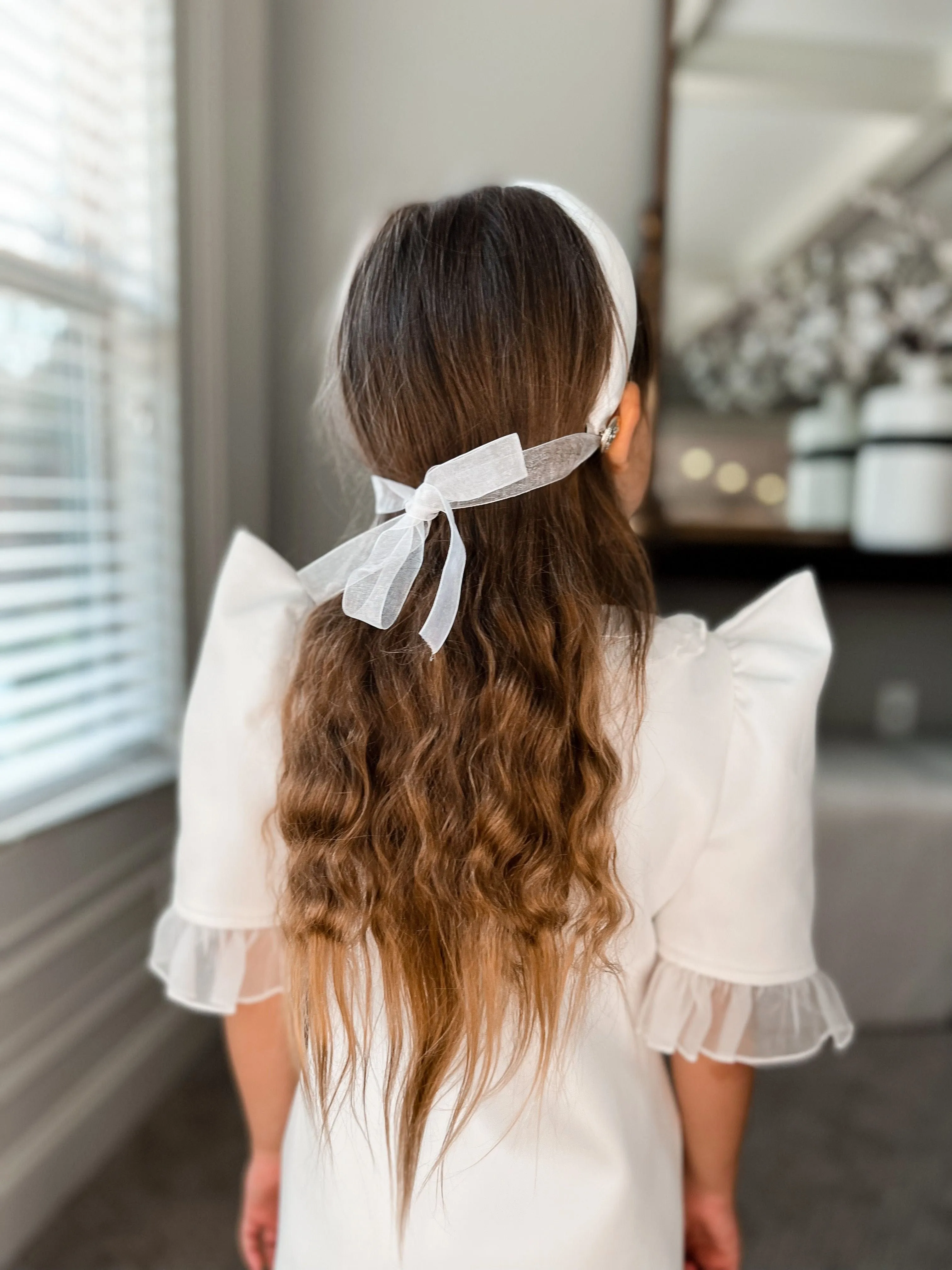 White Satin Tuxedo Headband