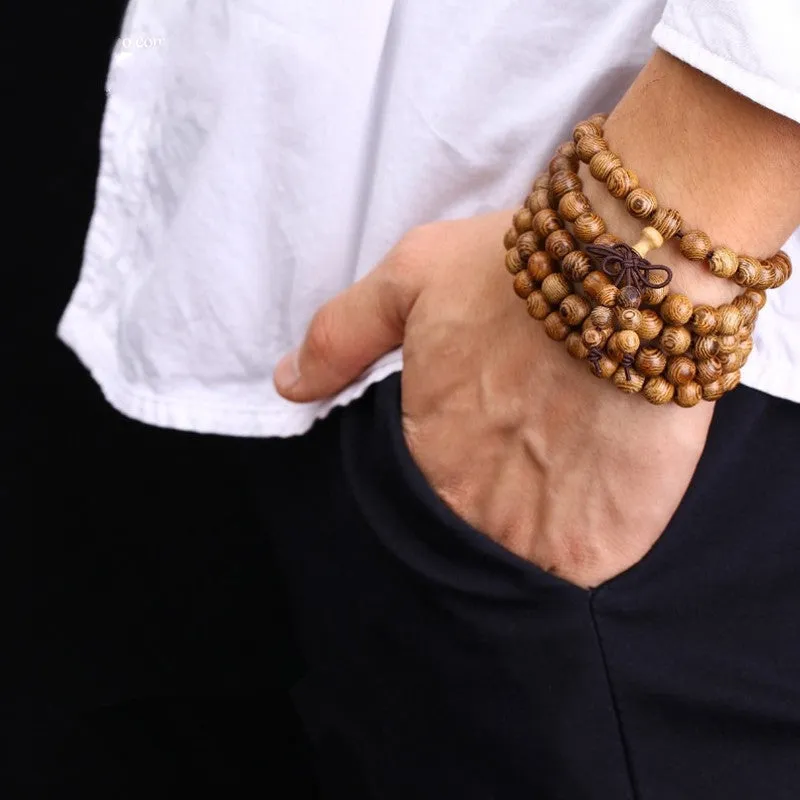 Wooden Tibetan bracelet 108x0.8