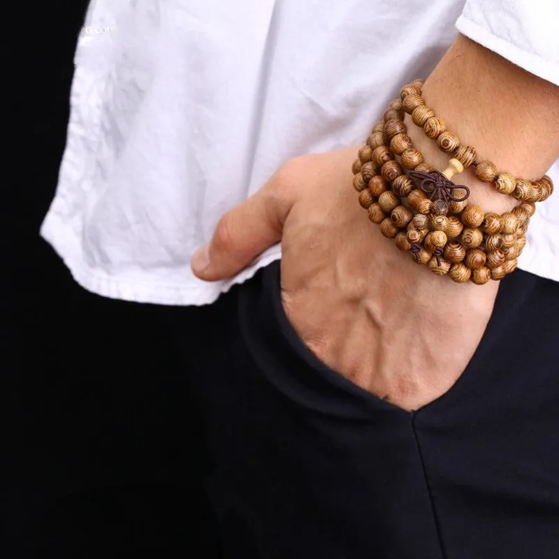 Wooden Tibetan bracelet 108x0.8